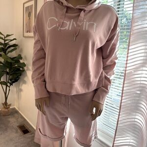 Calvin Klein ladies fleece sweatshirt and short set